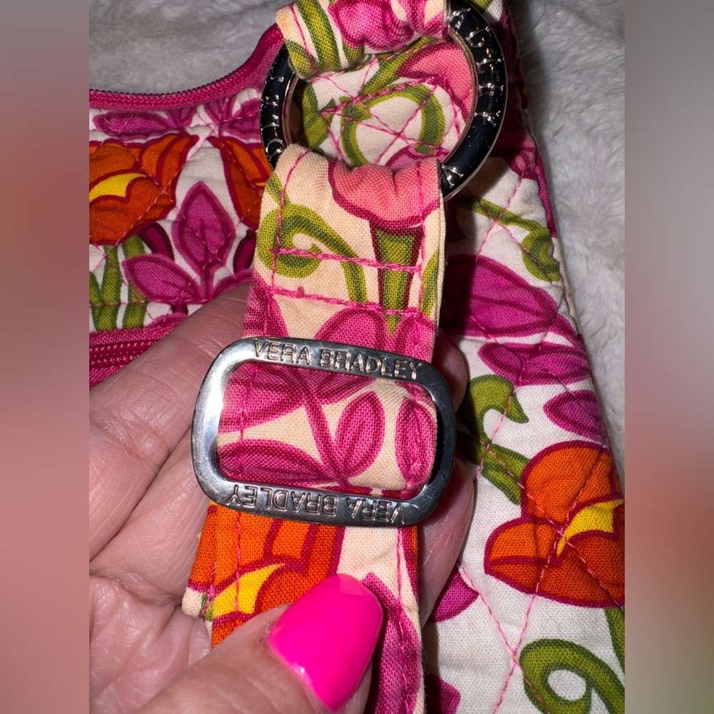 EUC VERA BRADLEY  RETIRED  “ Lilli Bell “  Quilted  Pink & Red Hipster Crossbody - Picture 9 of 12